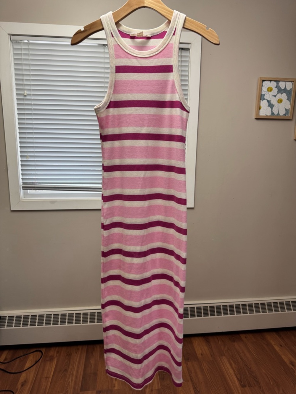 Aeropostale Pink and Magenta Striped Maxi Dress